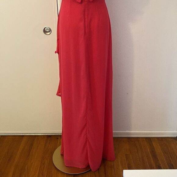 Lulus Love From Above Pink Ruffled Surplice Maxi Dress Size Small - Picture 9 of 16
